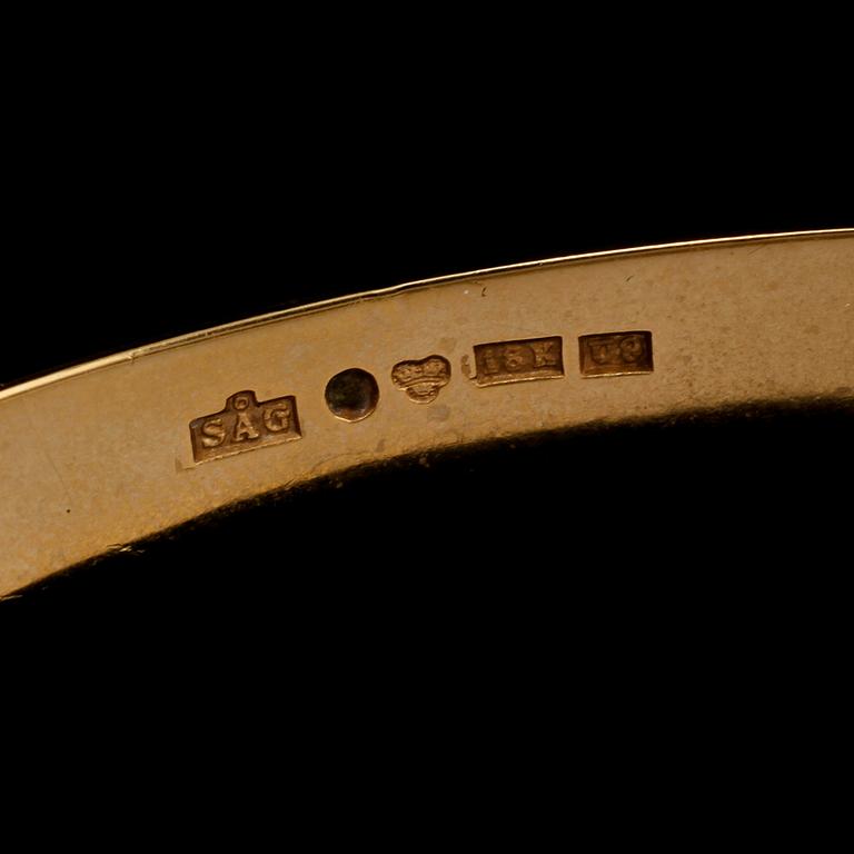 ARMBAND, 18k guld, Sven Gustavsson, Stockholm, 1970. Vikt 18 g.