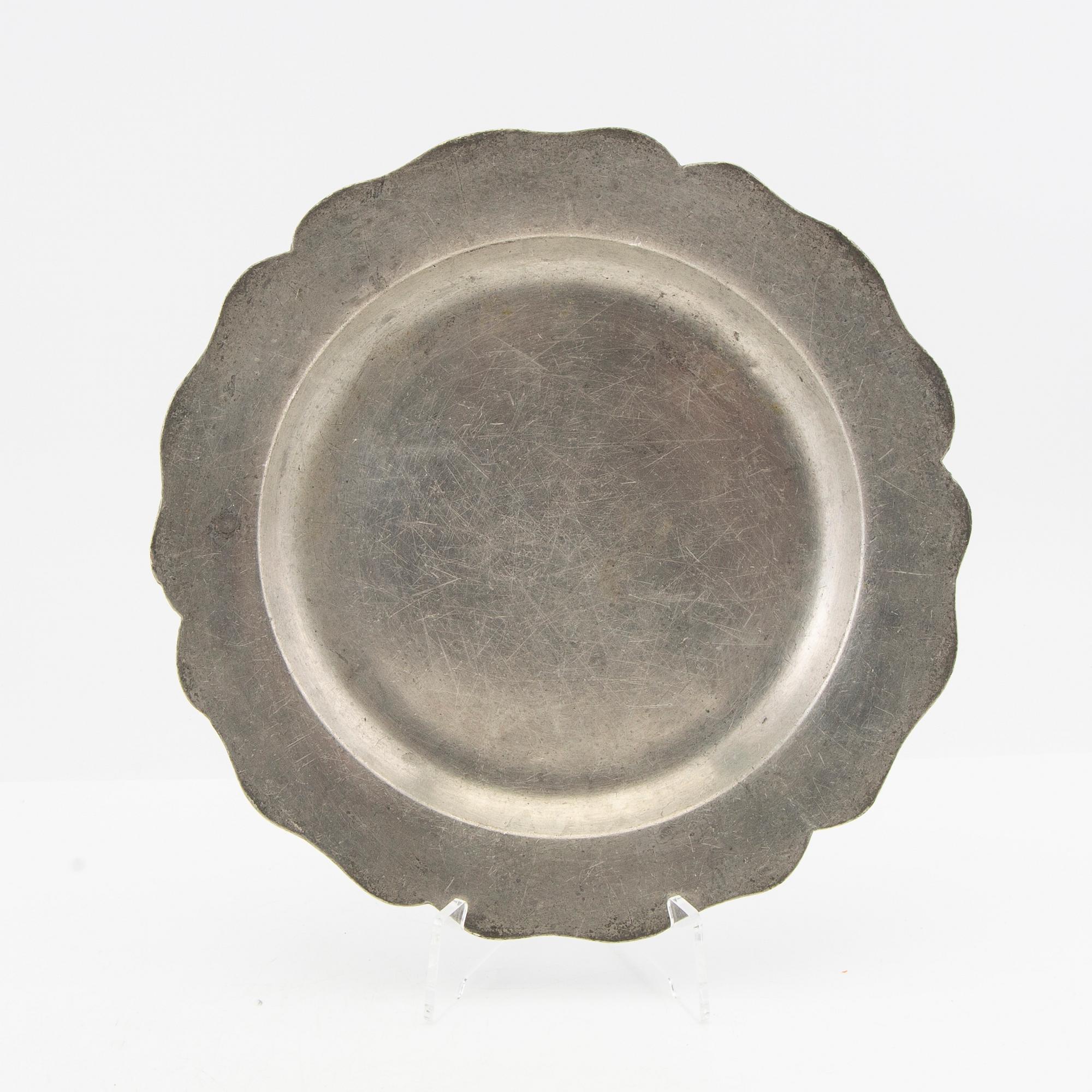 Samuel Marnel (verksam 1748-75) tallrikar 6 st rokoko Stockholm tenn.