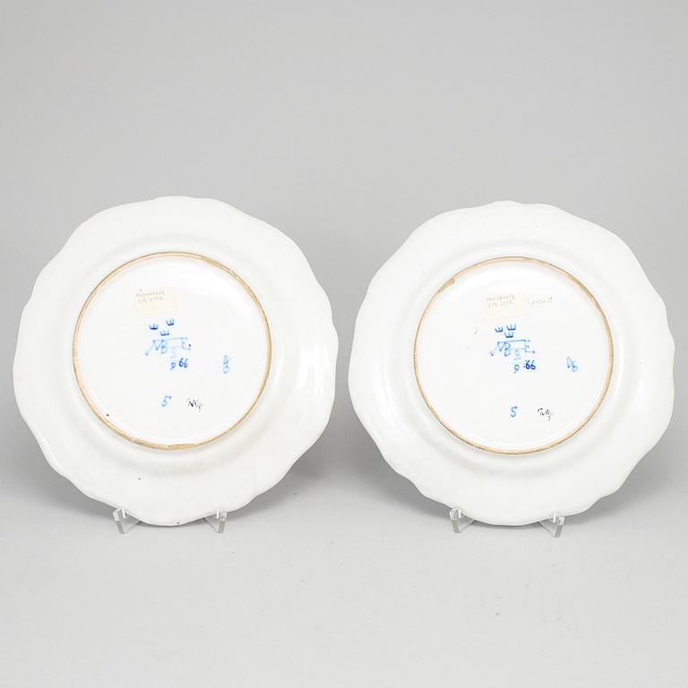 TALLRIKAR, två stycken, fajans. Marieberg, Ehrenreichs period 2/9 (17)66.