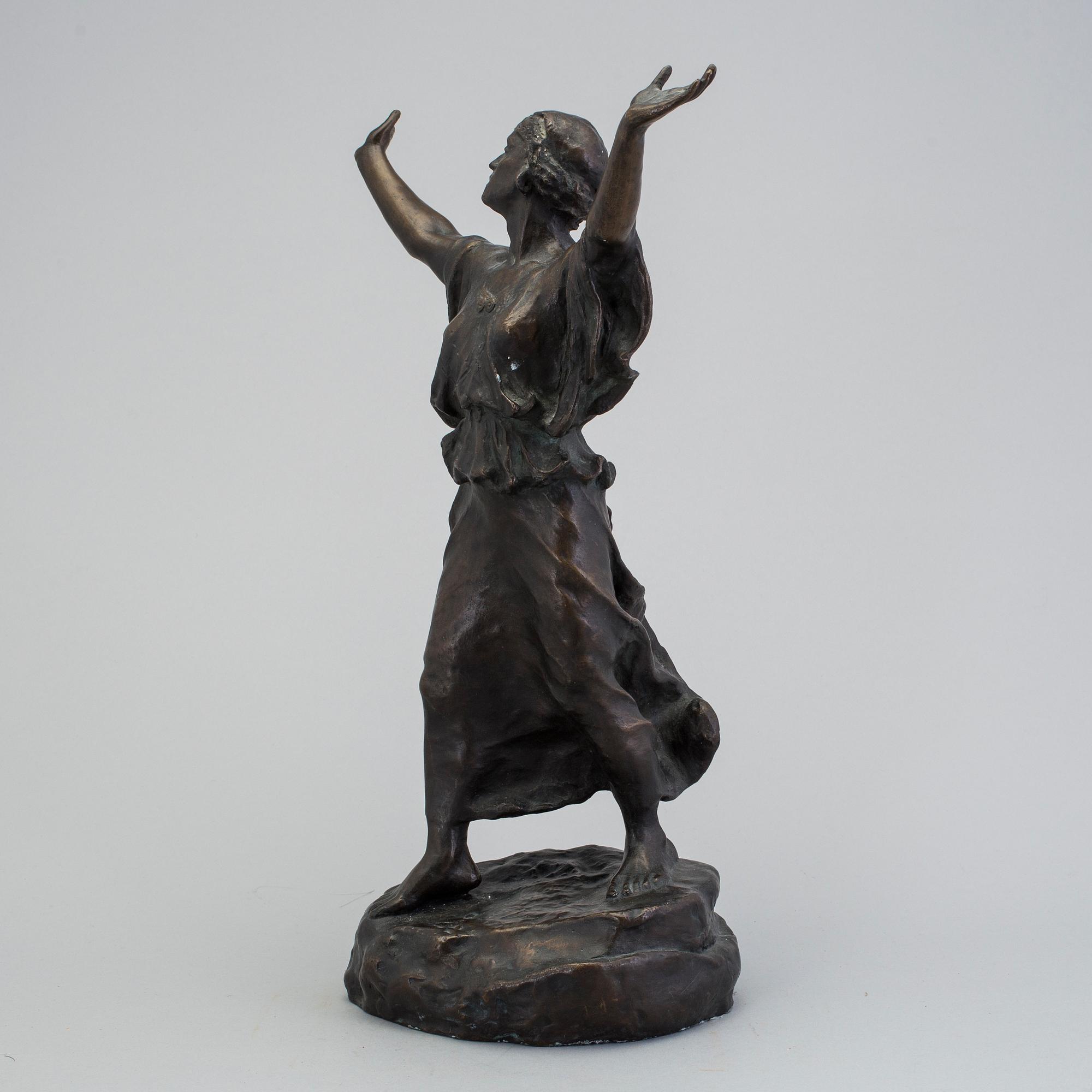 GERDA SPRINCHORN, skulptur, mörkpatinerad brons, signerad Gerda Sprinchorn. Gjutarstämpel Herman Bergman fud.