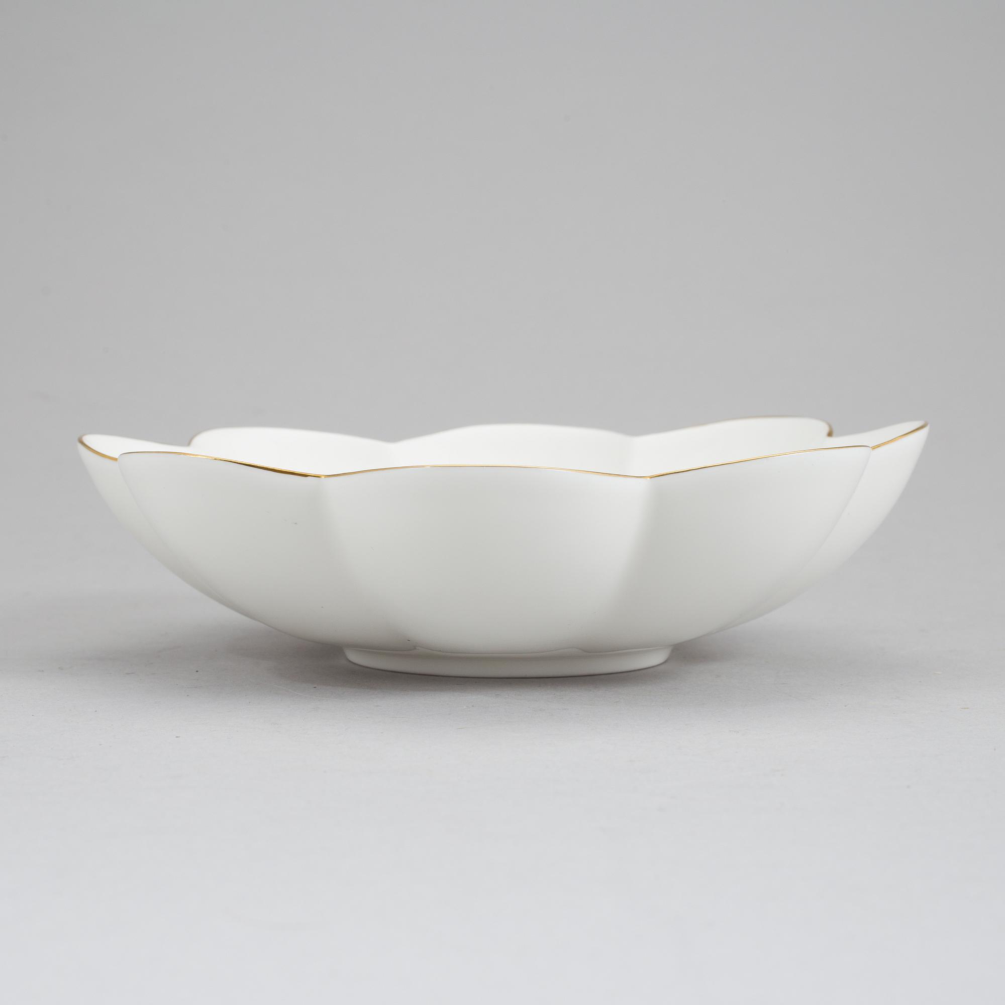 KARIN BJÖRQUIST, dessert bowls, (14 [12+2] ), bone china, "Nobel Jubilee 1991"+"Nobel", Rörstrand/Gustavsberg.