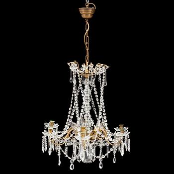 A late 19th century Oscarian chandelier.