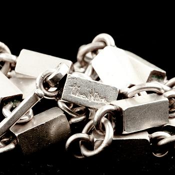COLLIER, sterling silver. Wiwen Nilsson, Lund 1963. Vikt 68 g.
