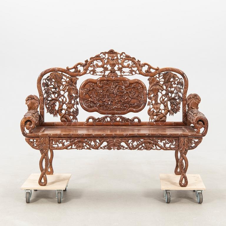 A Chinese hardwood sofa, first half of the 20th century.