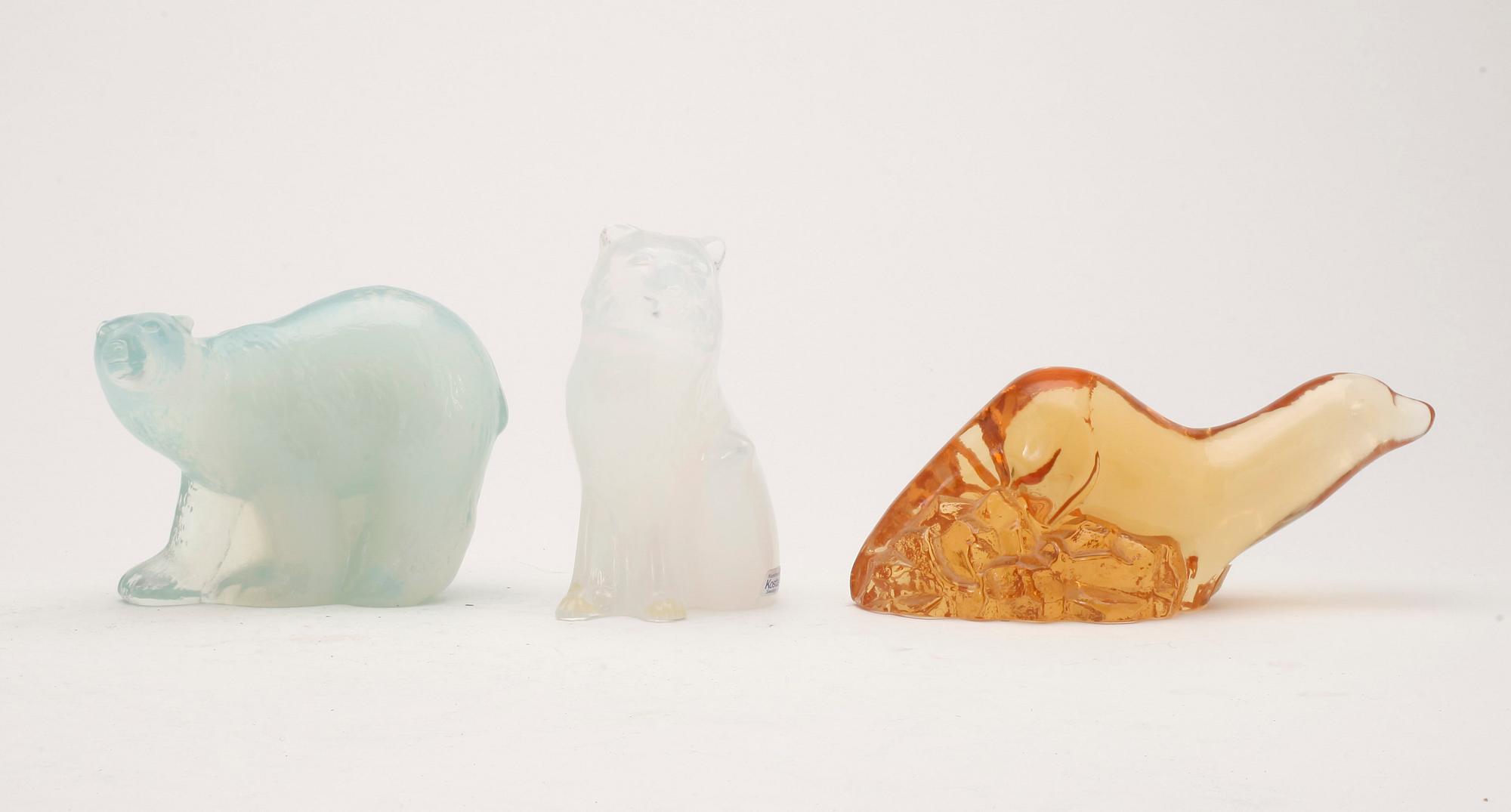 FIGURINER, 17 st, glas, Svenskt glas, Världsnaturfonden WWF utgivna mellan 1973–1987, upplaga om 8000ex.