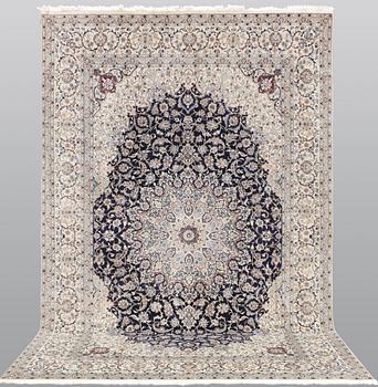 A part silk Nain carpet, so called 6LAA, approx. 320 x 200 cm.