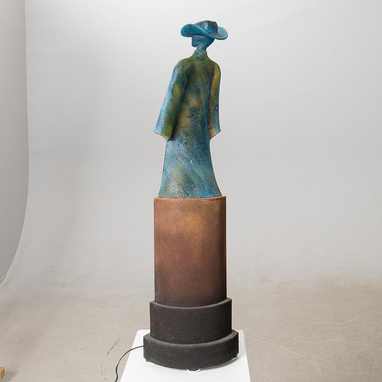 Kjell Engman, "Man in Trenchcoat", unique sculpture, from the series "Catwalk", cast glass, Kosta Boda.