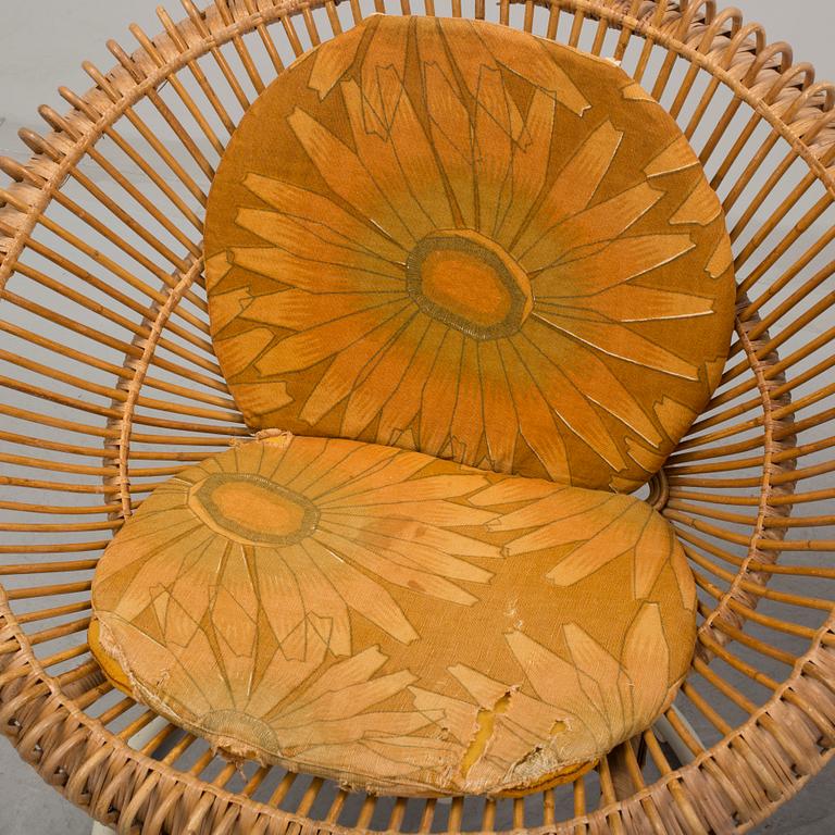 A pair of 'Rondo' rattan easy chairs from Göte-Möbler AB, 1960's.