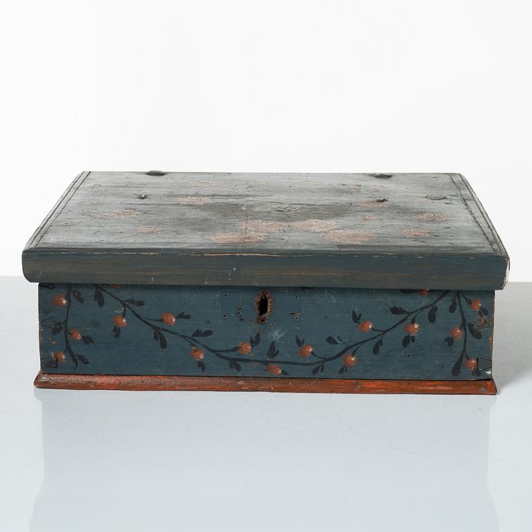 A 19th century wooden box, Sweden.
