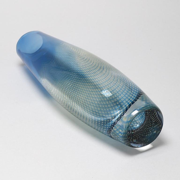 A glass vase by Sven Palmqvist, "Kraka", for Orrefors, numbered 323 and signed.