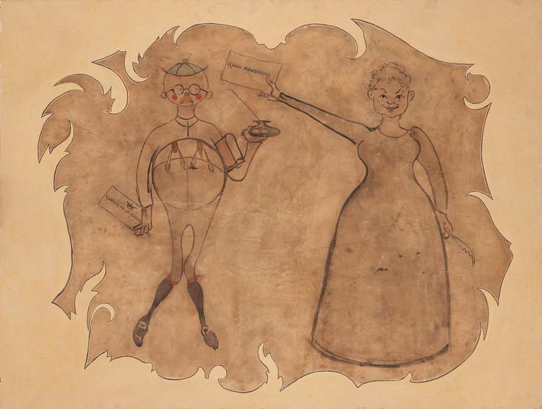 Carl Larsson, "Författaren och Skulptricen".