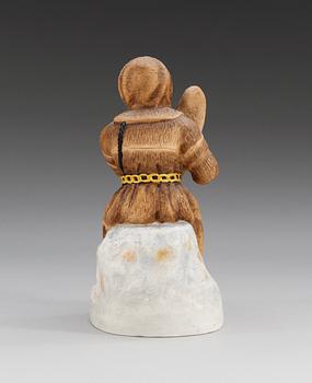 A Russian Gardner figure of a Eijnar laplander woman and child, (Dmitrovsk Porcelain Factory) 1929-34.