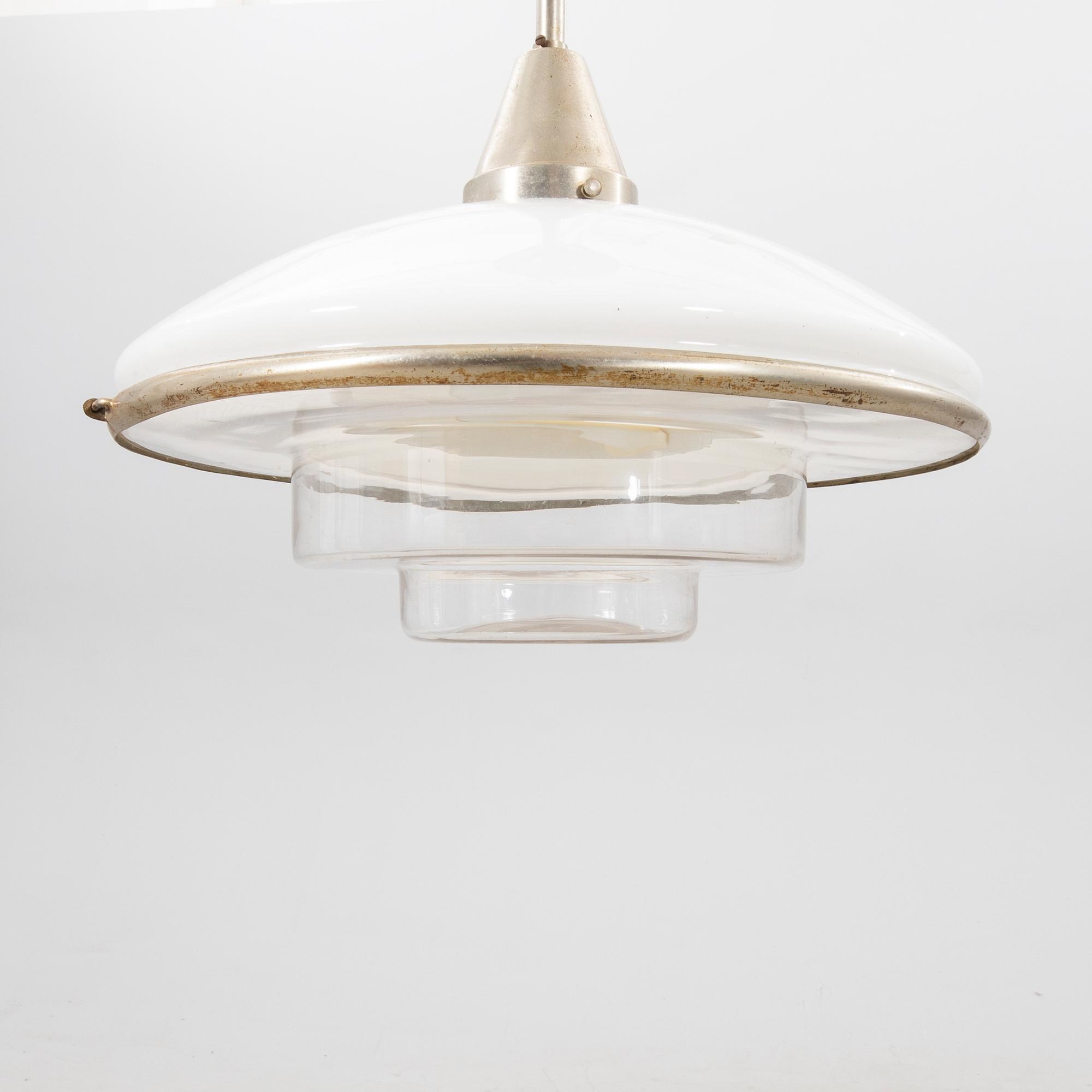 Otto Müller, ceiling lamp, "Sistrah pendel", Megaphos, first half of the 20th century.