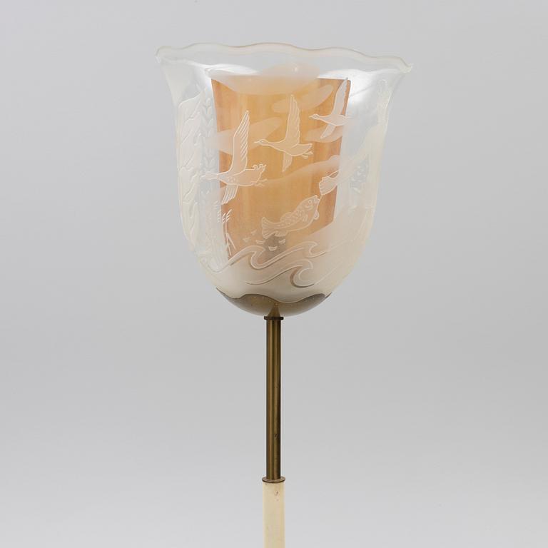 Bo Notini, a floor lamp, Glössner & Co, Stockholm, 1940s.