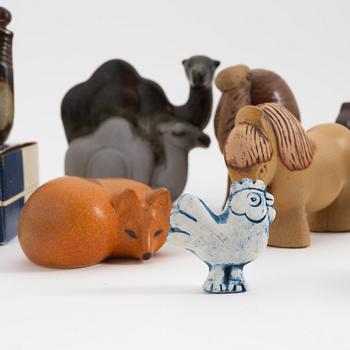 Lisa Larson, a set of 15 stoneware figurines, K-Studion och Gustavsberg.