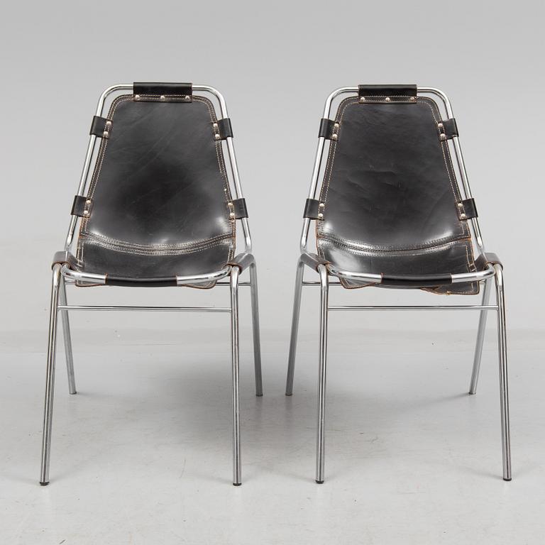 CHARLOTTE PERRIAND, a pair of "Les Arcs" chairs from the 1970's.