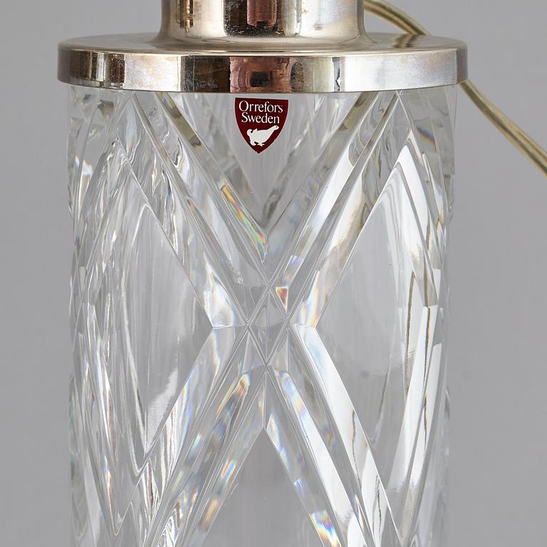 OLLE ALBERIUS, a pair of glass table lights, Orrefors.