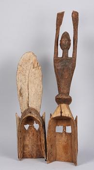 MASKER, 2 st. Afrika.