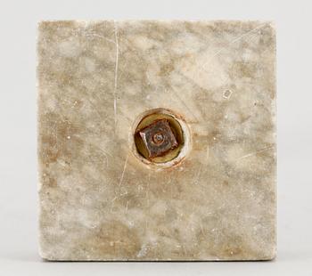 LJUSSTAKE, mässing och marmor, sengustaviansk, omkr 1800.