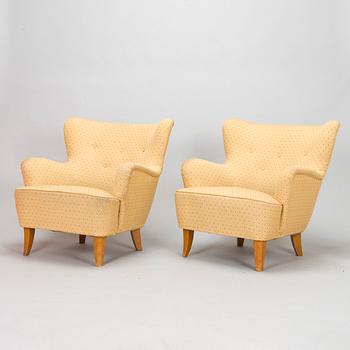 Ilmari Lappalainen, a pair of 1950's 'Laila' armchairs for Asko, Finland.