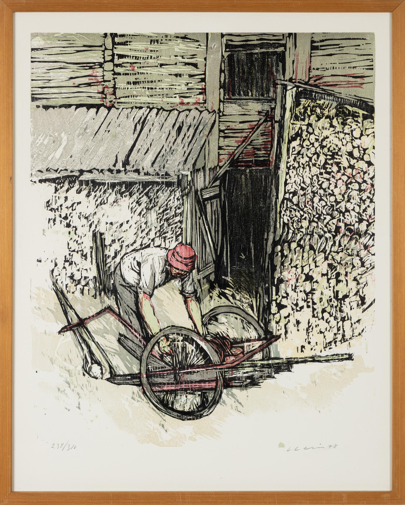 Lars Lerin, färgträsnitt, 1978, signerad 234/310.