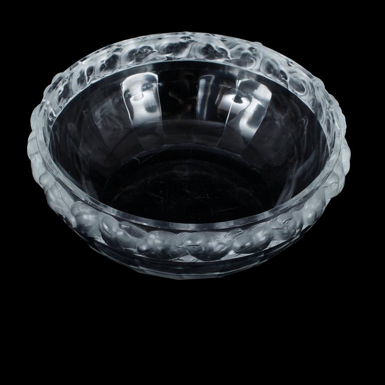 SKÅL, glas, "Mésange", märkt Lalique, France.