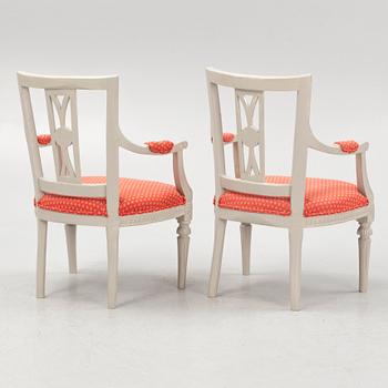 Armchairs, a pair, Gustavian style, circa 1800.