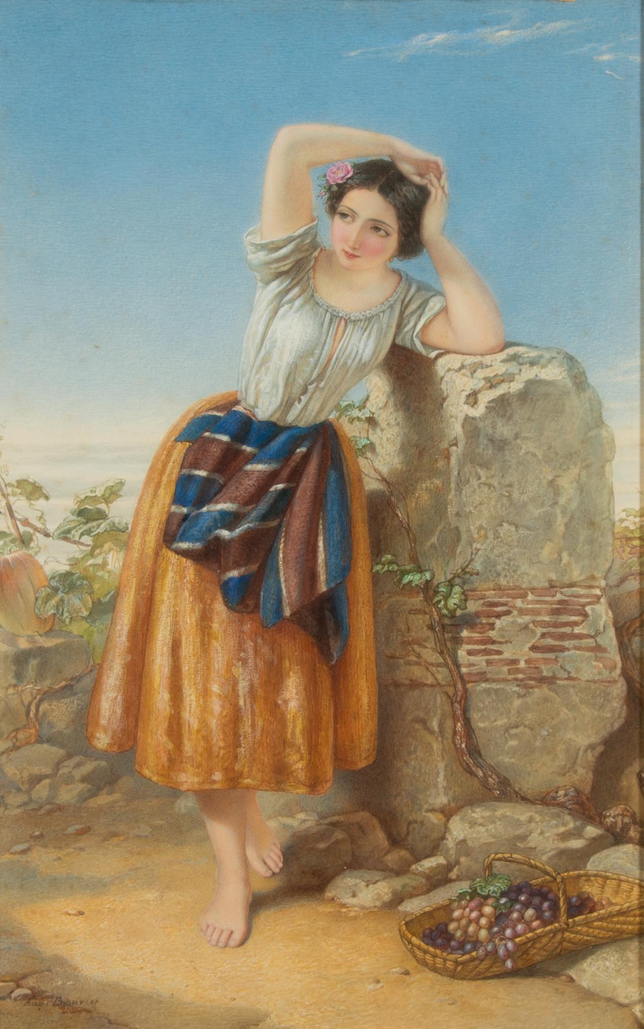 AUGUSTUS BOUVIER, attributed to, 2 watercolours, signed.