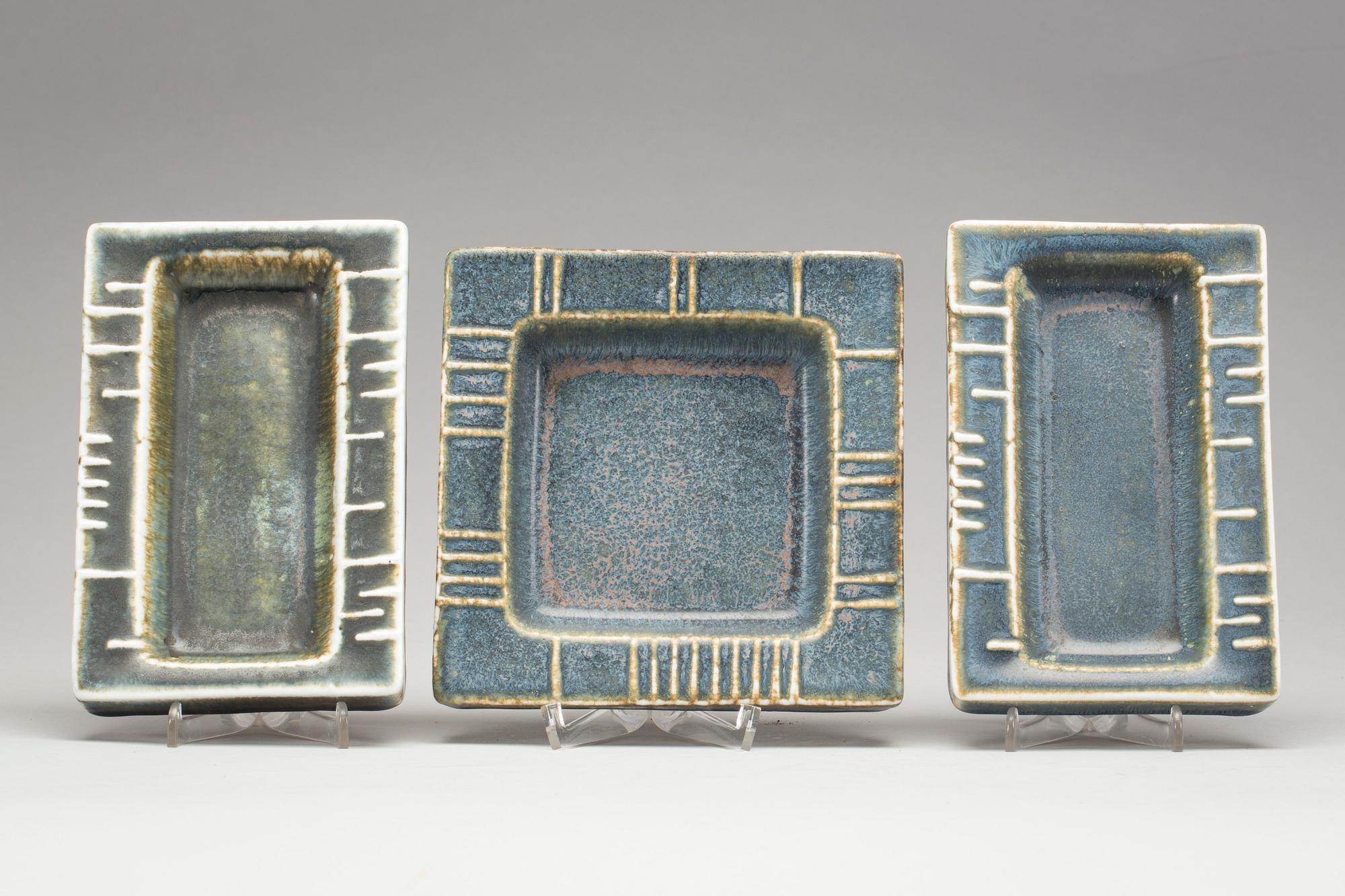 ASKFAT 3 stycken samt PLUNTOR 5 stycken, CH Stålhane.