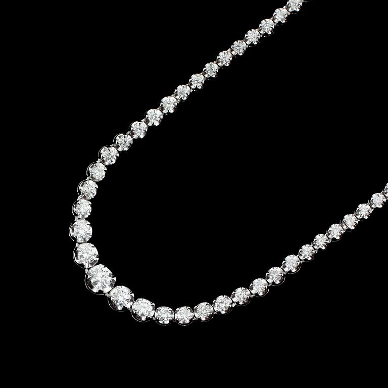 COLLIER, 18 k vitguld, briljantslipade diamanter totalt 3.00 ct.