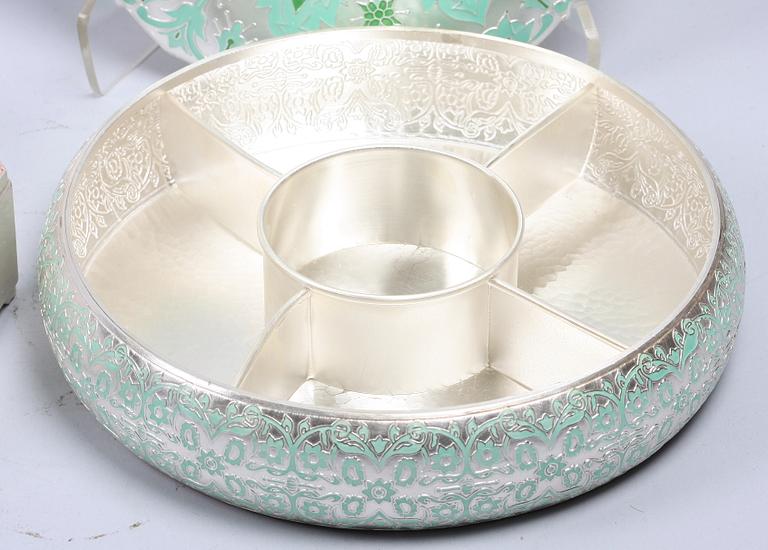 ASKAR MED LOCK, 2 st, silver, Kina.