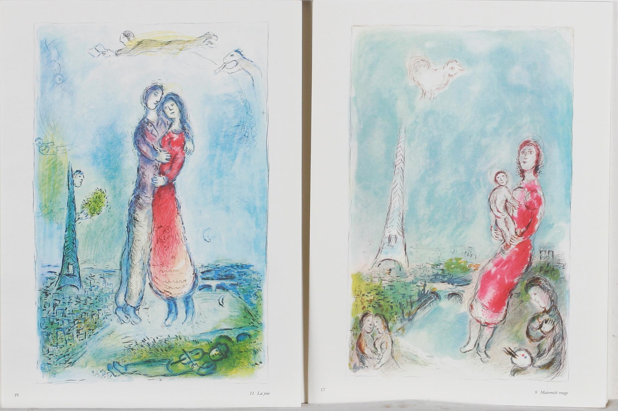 MARC CHAGALL (FRANKRIKE), MAPP, grafik, Derriére Le Miroir. Tryck år 1981.