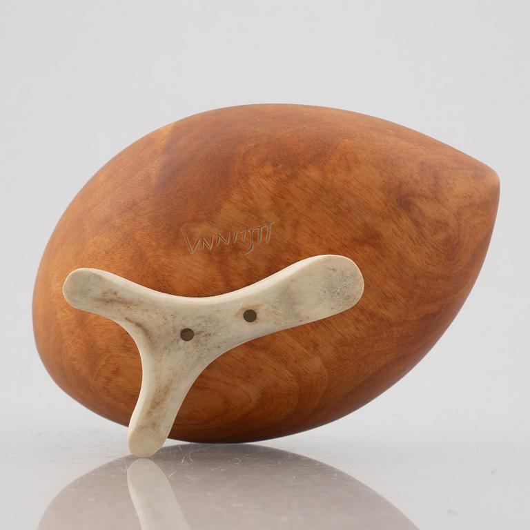 Lars Levi Sunna, a birch wood salt cellar, signed.