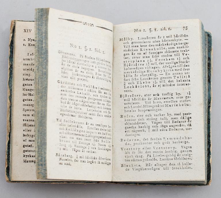 BOK: Handbok för Resande i Sverige, Geo Löwegrens Boktryckeri, Göteborg 1820.