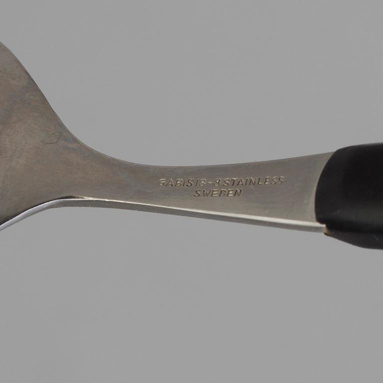 A 38 piece stainless steel and plastic cutlery set from GAB, mid 20th Century.