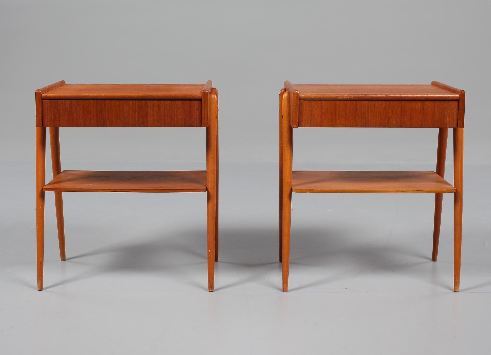 SÄNGBORD, ett par, AB Carlström & Co Möbelfabrik, 1950/1960-tal.