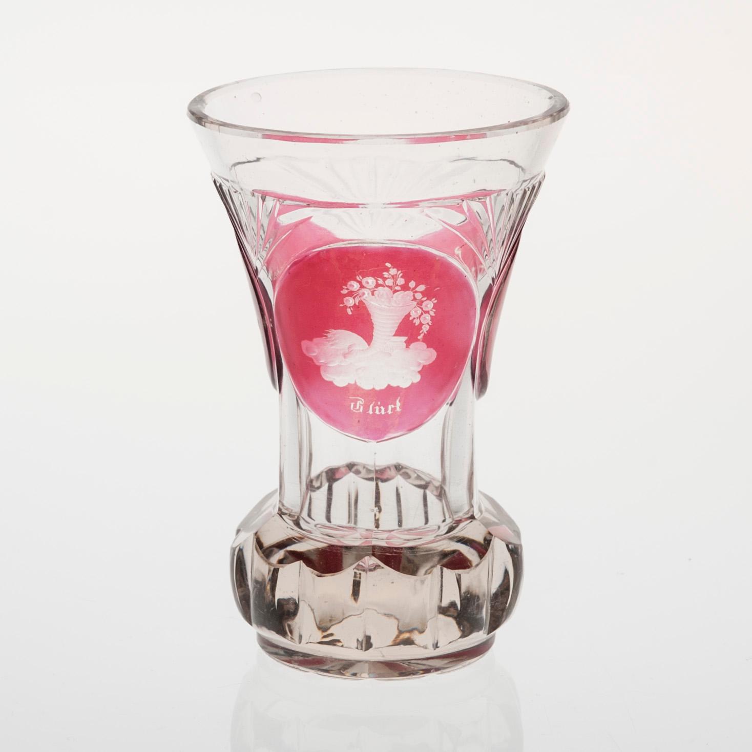 BÄGARE, glas, Böhmen, 1800-talets mitt.