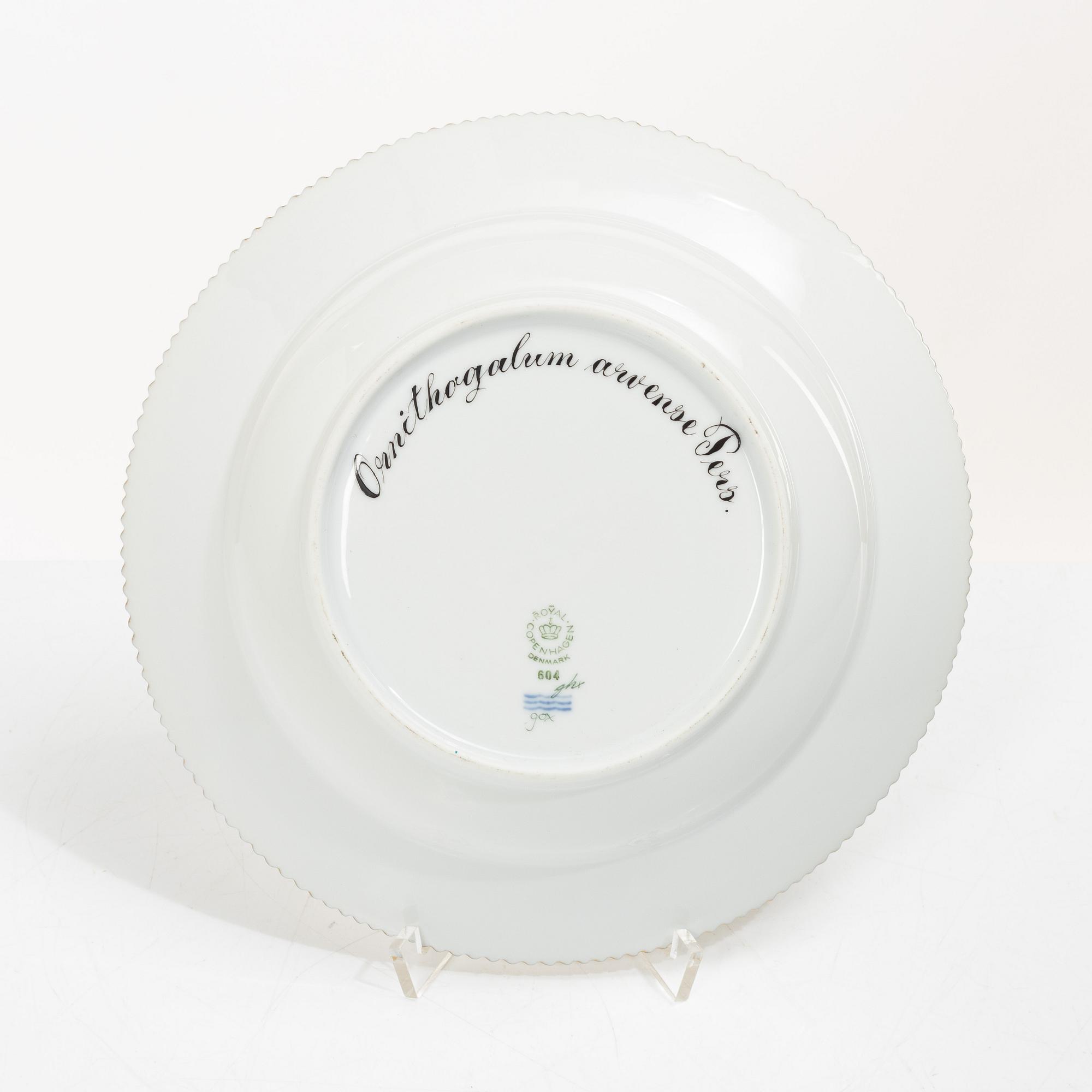 Royal Copenhagen, seven plates, 'Flora Danica', Denmark.