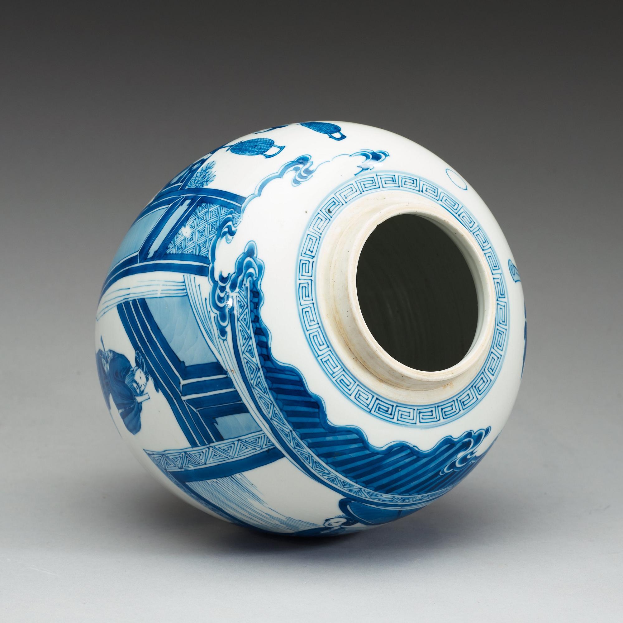 KRUKA, porslin. Qing dynastin, Kangxi (1662-1722).