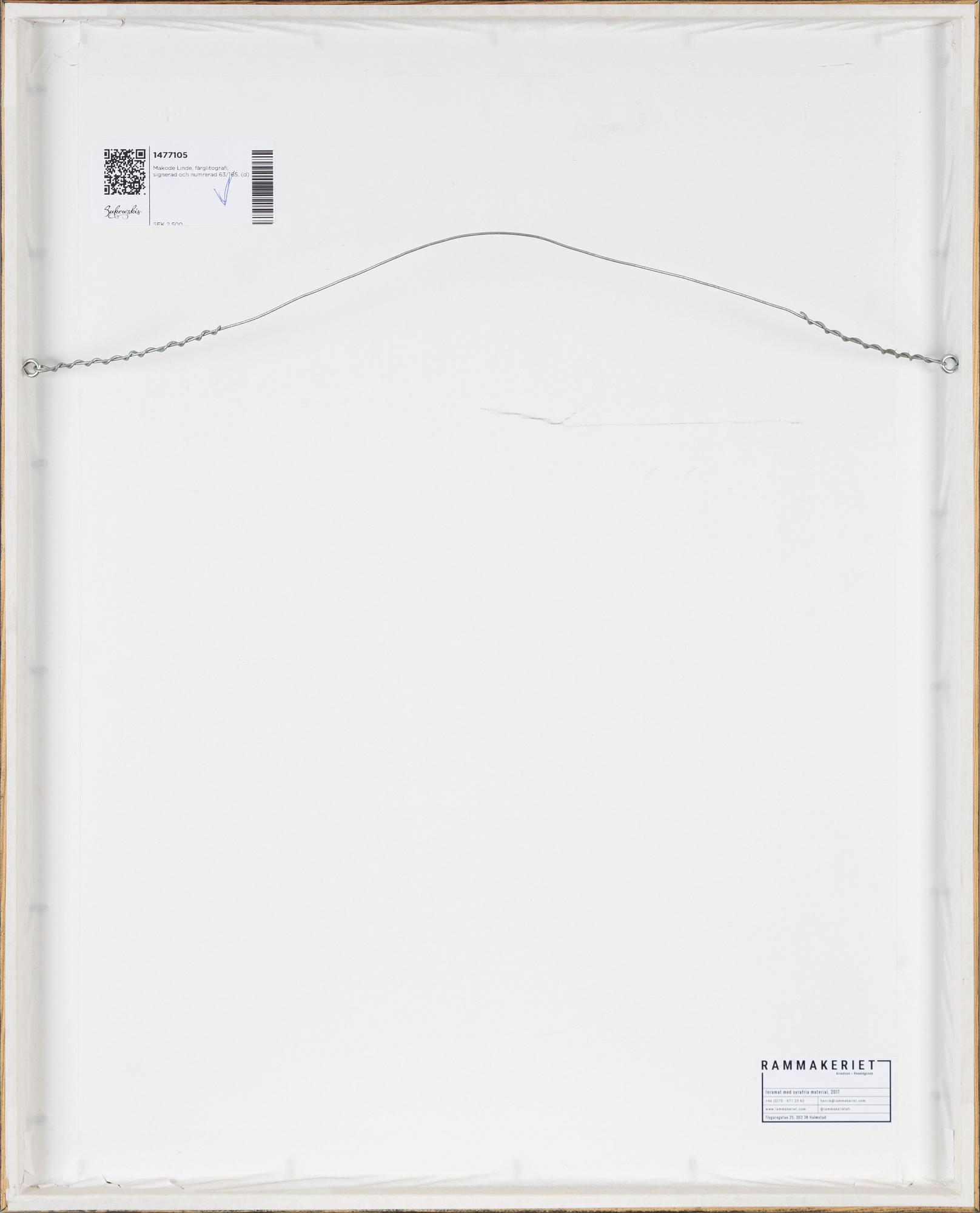 Makode Linde, färglitografi, signerad och numrerad 63/165.