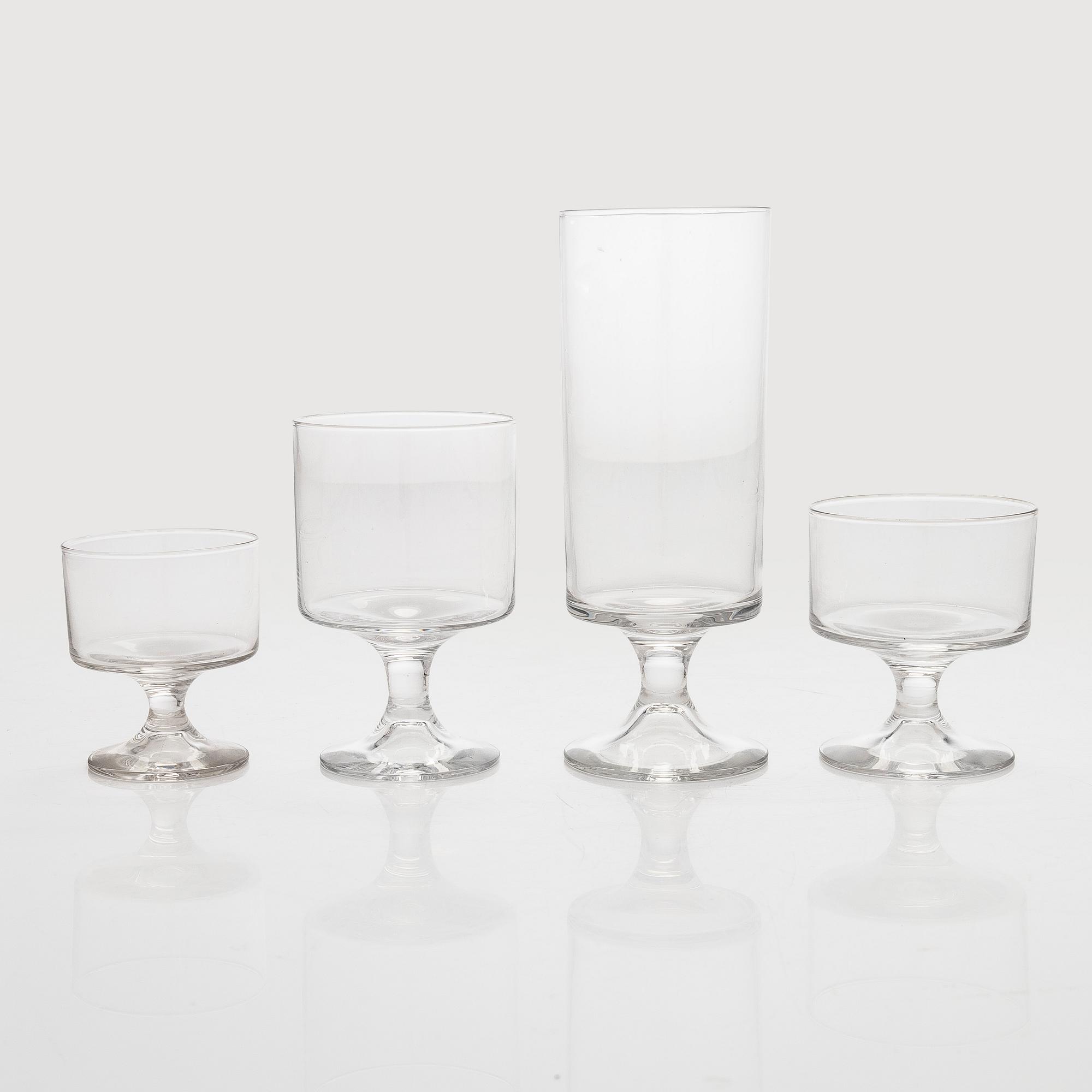 Tapio Wirkkala, glasservis, 45 delar, "Marski" Iittala.