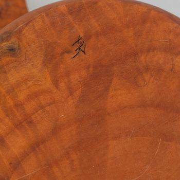 PER ERIK NILSSON, two Sami birch drinking vessels, signed.