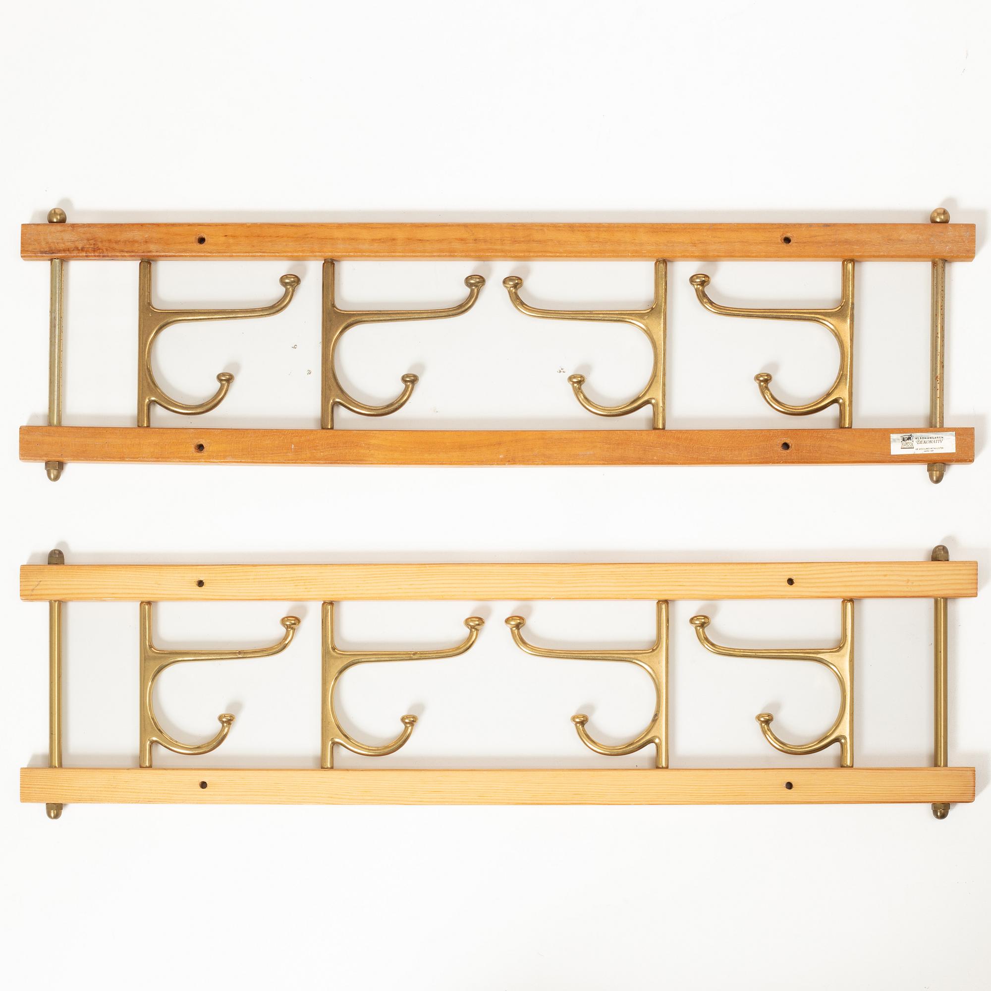 Two 'Dekorativ' clothes hangers, Skoglunds metallgjuteri, Anderstorp, 1950s/60s.