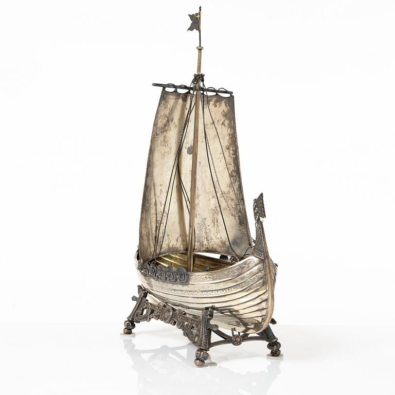 Karl Anderson, a silver viking ship figurine, Stockholm 1905.