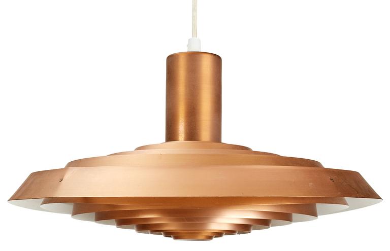 A Poul Henningsen copper 'Tallerkenlampan', by Louis Poulsen, Denmark.