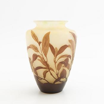 Emile Gallé, Vase signed, overlaid.