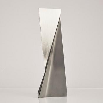 A sterling silver and blued steel vase, mark of Rolf Lindståhl,  Stockholm 1994.