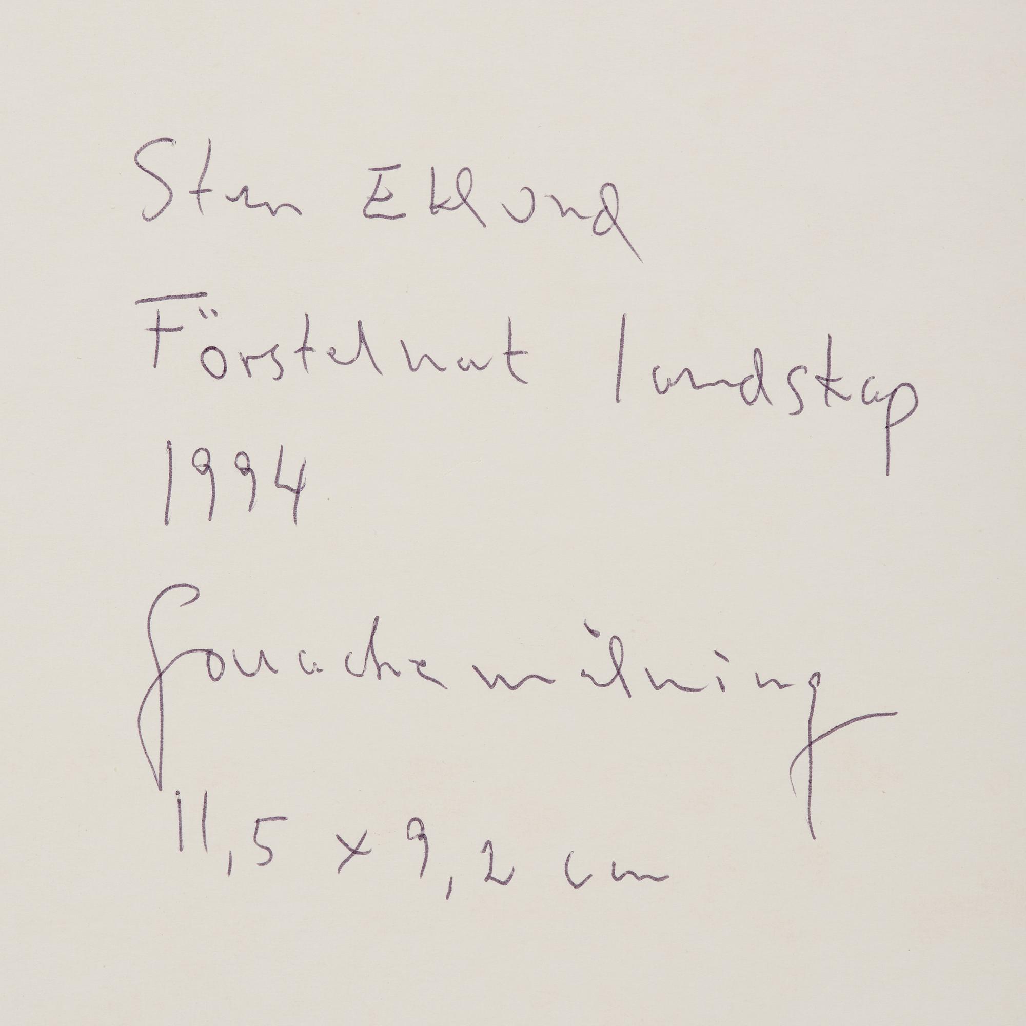 Sten Eklund, "Förstelnat landskap".