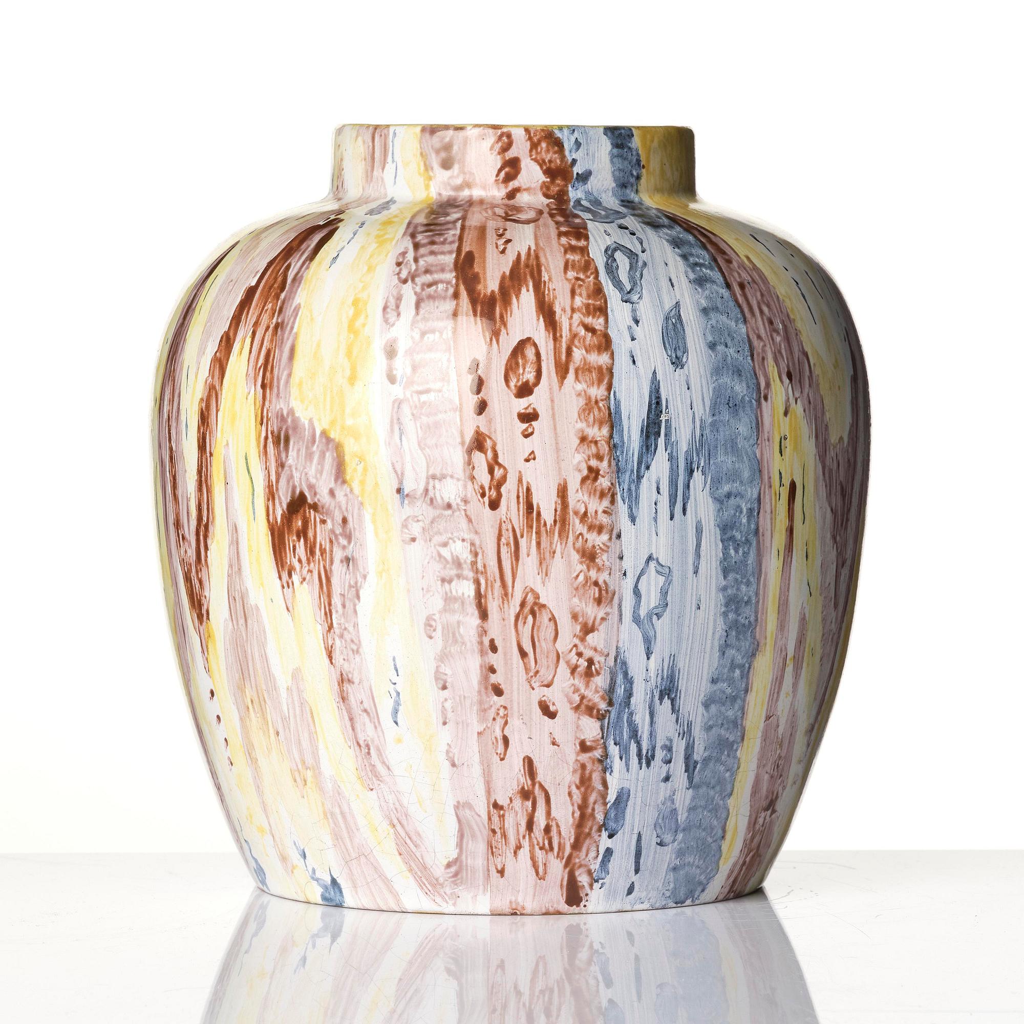 A Swedish faience 'trompe-l'œil' jar, Marieberg, 1758-66.