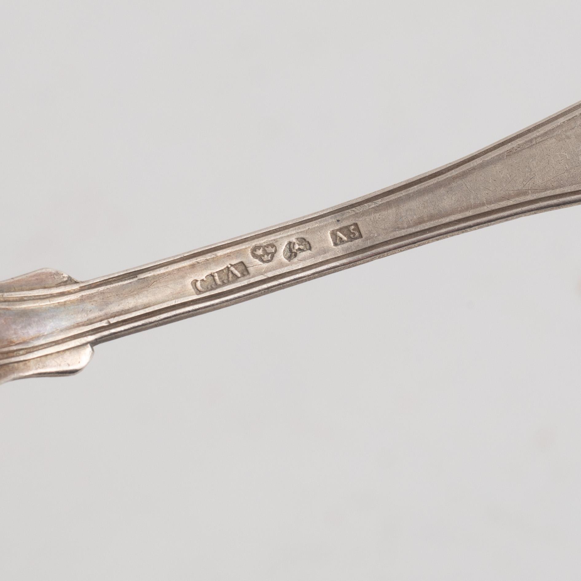 Cutlery, 52 pieces, silver, 40 pcs of model 'Olga' , Guldsmedaktiebolaget 1977-1980, and 4 19th-century spoons included.